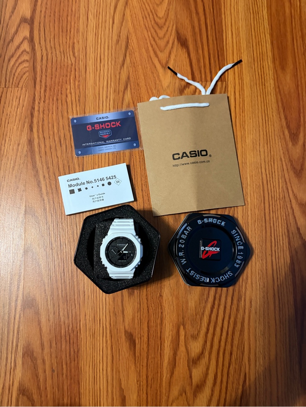 Casio G-Shock Men's White Watch with Black Dial
